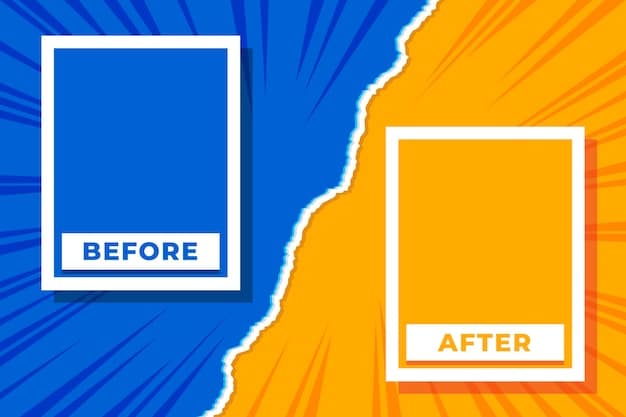 A split screen showing a web page before and after optimization, with the 
