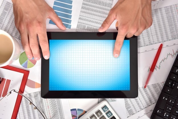 A person organizing their workflow on a tablet, with financial charts and digital tools in the background, illustrating efficient management for a profitable side hustle.