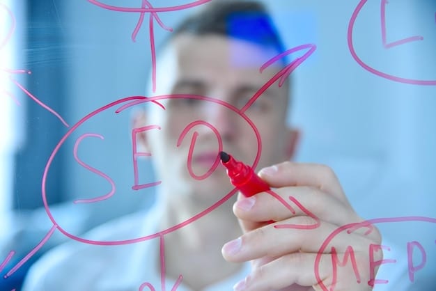 A person sketching out a content calendar on a whiteboard, surrounded by sticky notes with blog post ideas and SEO keywords, symbolizing strategic content planning.