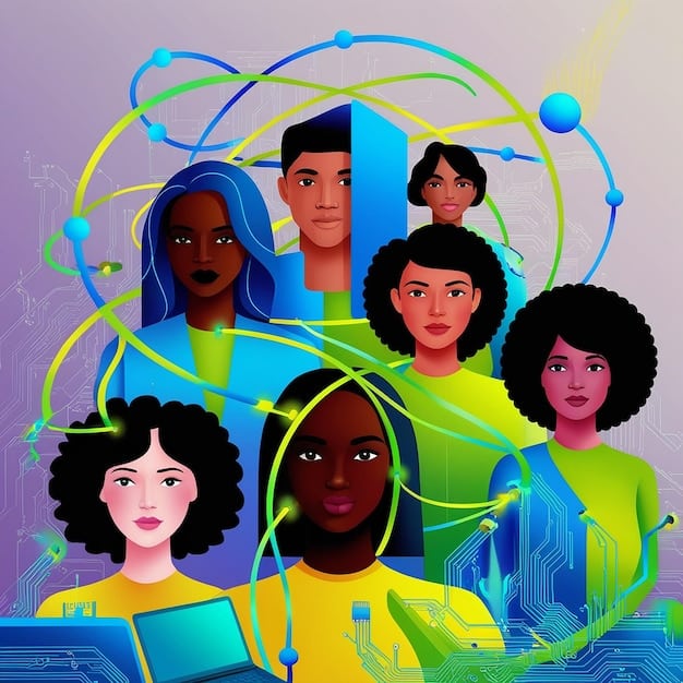 A stylized graphic depicting a diverse online community, with avatars interacting around a central knowledge hub, representing shared learning and exclusive content delivery.