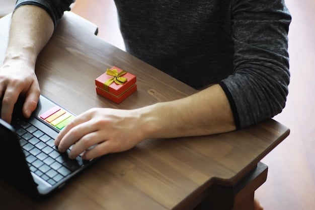 A customer looking at products on a laptop, with email notification icons overlayed, representing a browse abandonment email sequence.