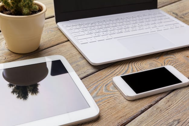 A split screen image showing a website's content layout on a desktop and a smartphone, highlighting responsive design and optimized readability across different devices, with subtle icons for fast loading and easy navigation.