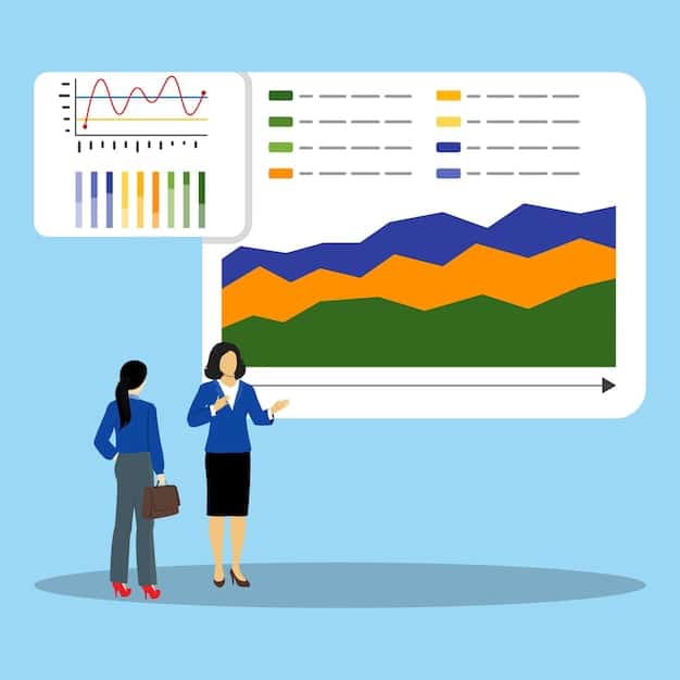 A detailed data visualization showing A/B test results, with two overlapping conversion rate graphs, confidence intervals, and clearly marked statistical significance, illustrating data analysis.